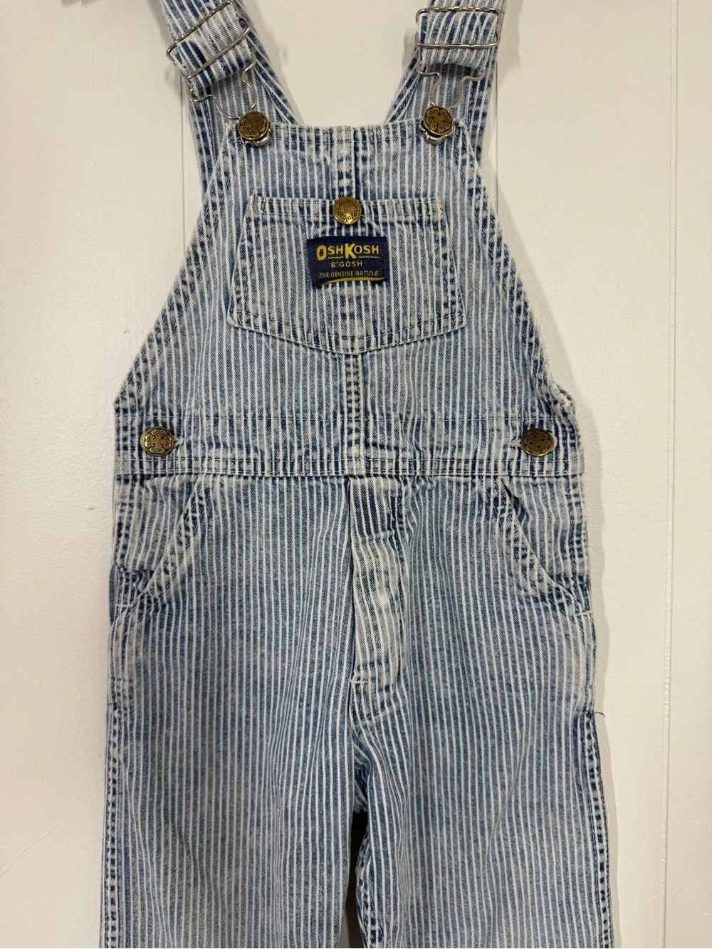 OshKosh B’Gosh Vintage Made in USA Paper Tag Striped Overalls